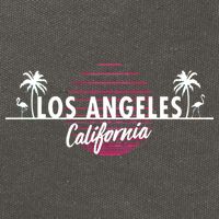 Los Angeles Retro Palm Trees Cotton Canvas Backpack