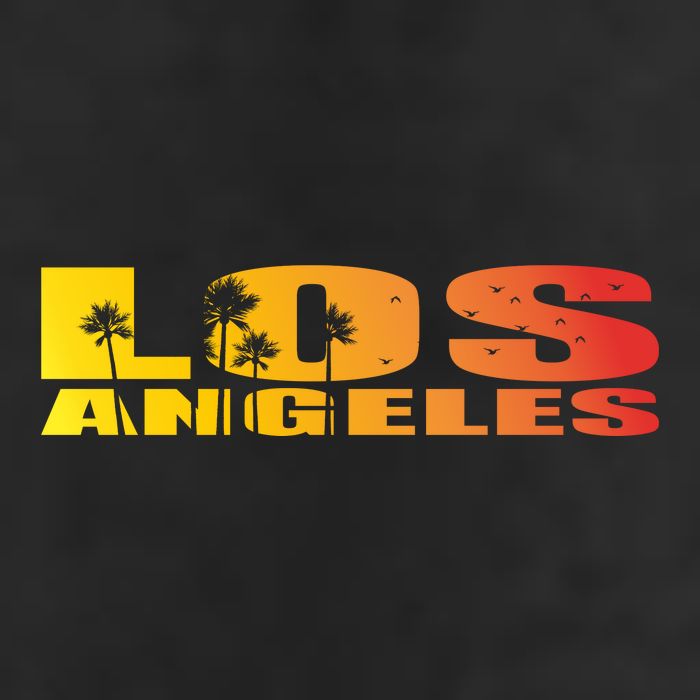Los Angeles Retro Sunset 7 Panel Mesh Trucker Snapback Hat