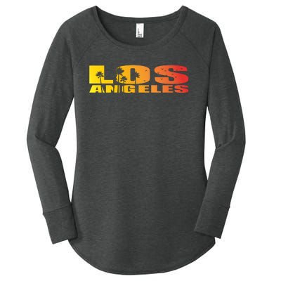 Los Angeles Retro Sunset Women's Perfect Tri Tunic Long Sleeve Shirt