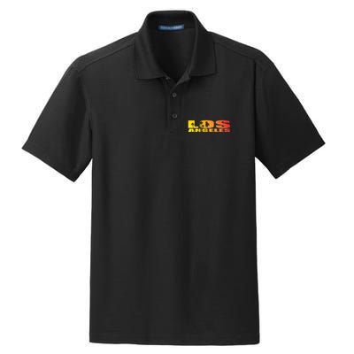Los Angeles Retro Sunset Dry Zone Grid Polo