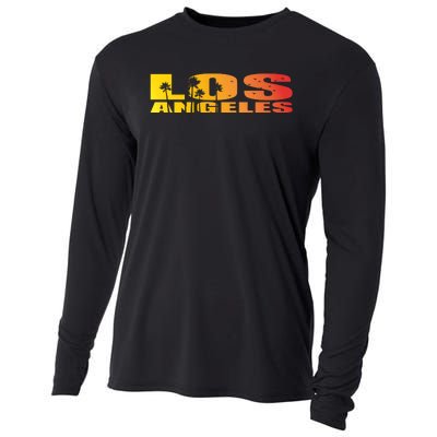 Los Angeles Retro Sunset Cooling Performance Long Sleeve Crew