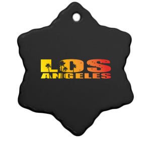 Los Angeles Retro Sunset Ceramic Star Ornament