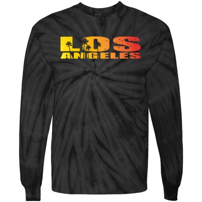 Los Angeles Retro Sunset Tie-Dye Long Sleeve Shirt