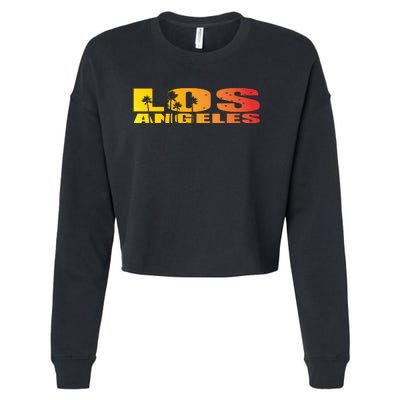 Los Angeles Retro Sunset Cropped Pullover Crew