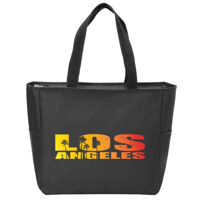 Los Angeles Retro Sunset Zip Tote Bag