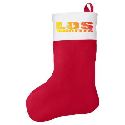 Los Angeles Retro Sunset Felt Holiday Christmas Stocking