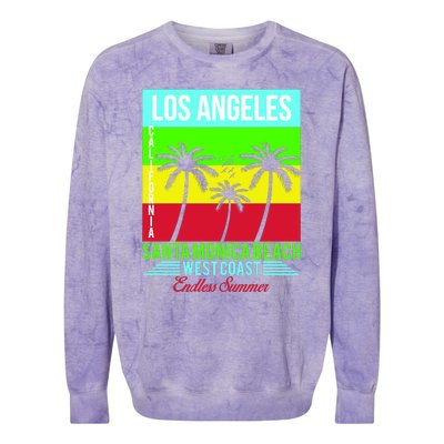 Los Angeles Santa Monica Beach Colorblast Crewneck Sweatshirt