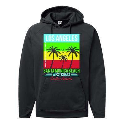 Los Angeles Santa Monica Beach Performance Fleece Hoodie