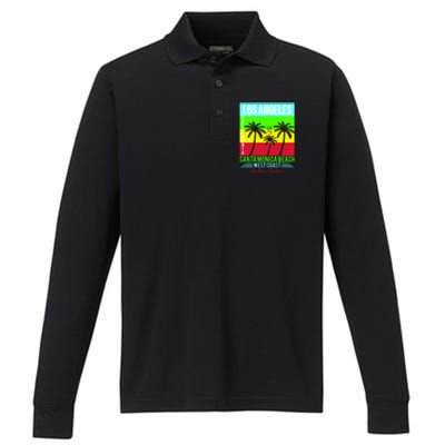 Los Angeles Santa Monica Beach Performance Long Sleeve Polo