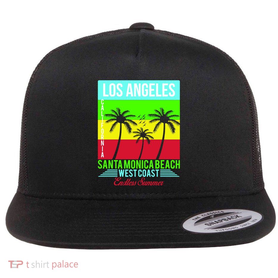 Los Angeles Santa Monica Beach Flat Bill Trucker Hat