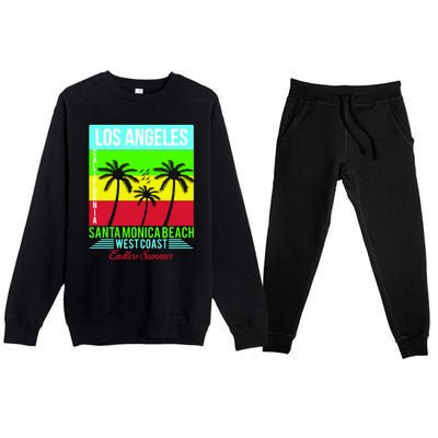 Los Angeles Santa Monica Beach Premium Crewneck Sweatsuit Set