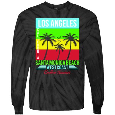 Los Angeles Santa Monica Beach Tie-Dye Long Sleeve Shirt