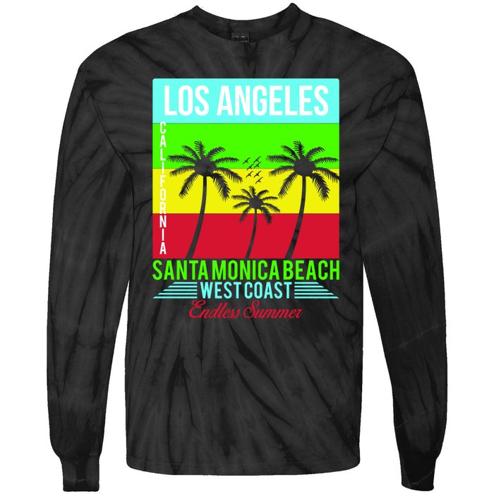 Los Angeles Santa Monica Beach Tie-Dye Long Sleeve Shirt