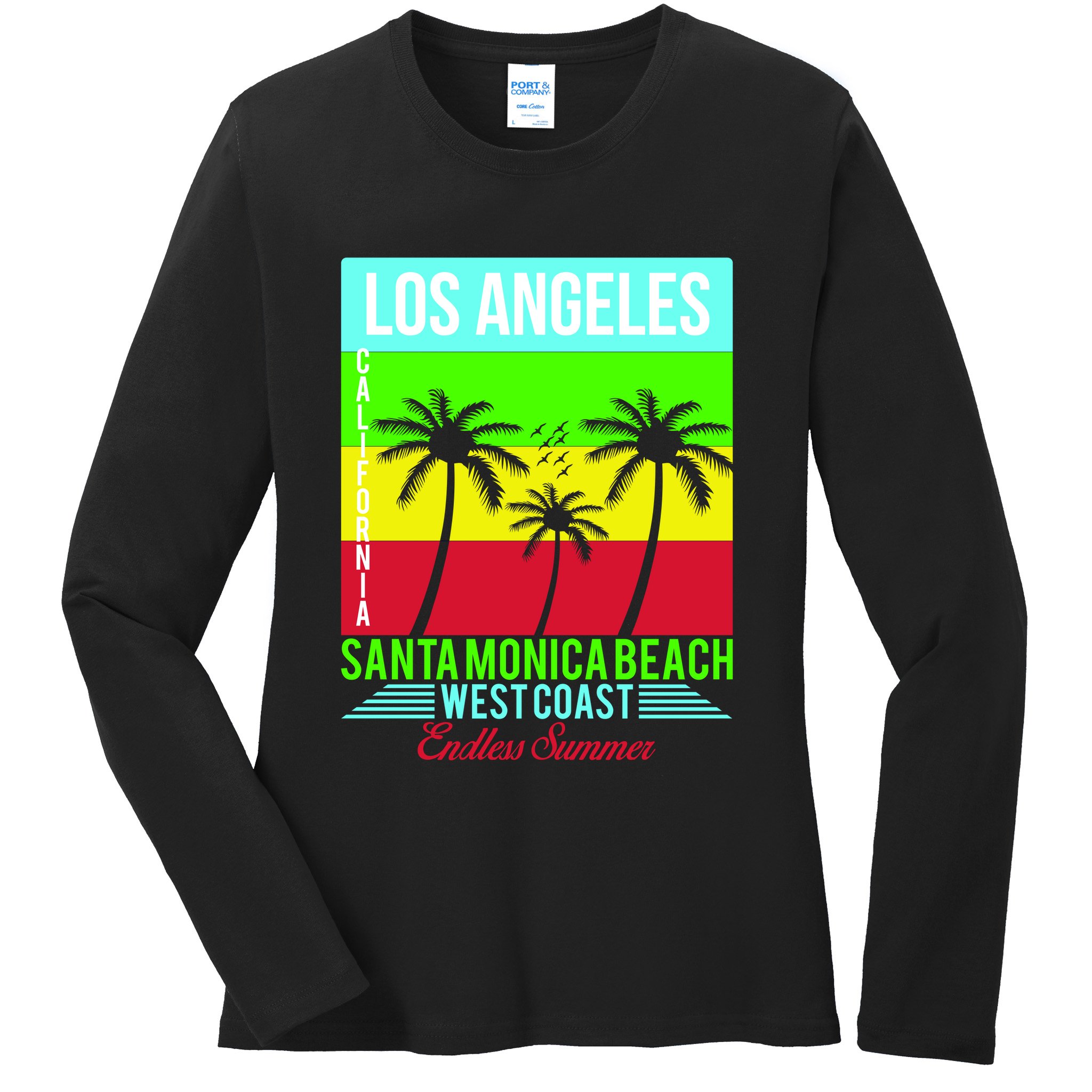 Los Angeles Santa Monica Beach Ladies Long Sleeve Shirt