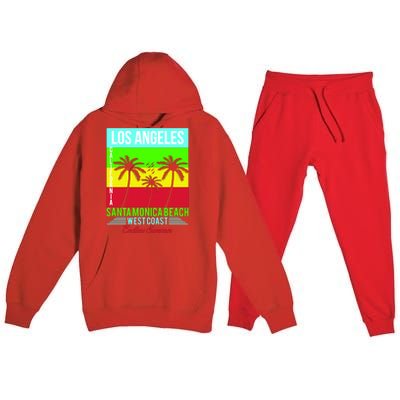 Los Angeles Santa Monica Beach Premium Hooded Sweatsuit Set