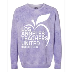 Los Angeles Teachers United Red For Ed Colorblast Crewneck Sweatshirt