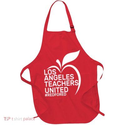 Los Angeles Teachers United Red For Ed Full-Length Apron With Pockets