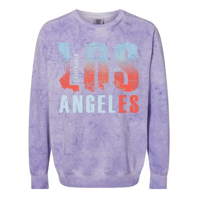 Los Angeles Vintage Emblem Colorblast Crewneck Sweatshirt