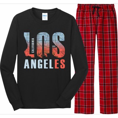 Los Angeles Vintage Emblem Long Sleeve Pajama Set