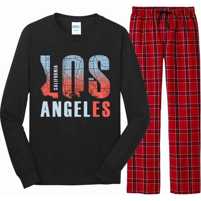 Los Angeles Vintage Emblem Long Sleeve Pajama Set