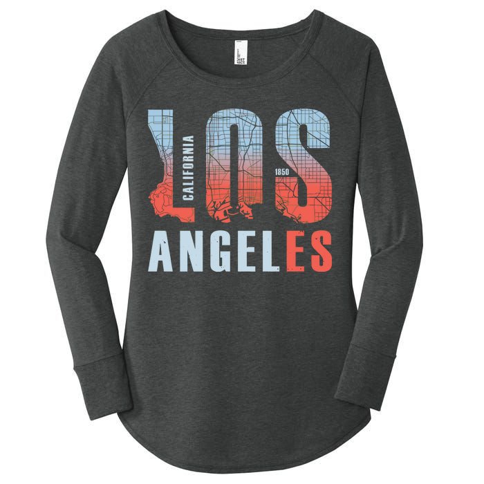 Los Angeles Vintage Emblem Women's Perfect Tri Tunic Long Sleeve Shirt