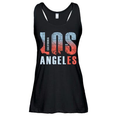 Los Angeles Vintage Emblem Ladies Essential Flowy Tank