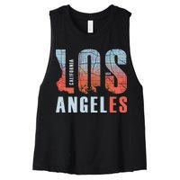 Los Angeles Vintage Emblem Women's Racerback Cropped Tank