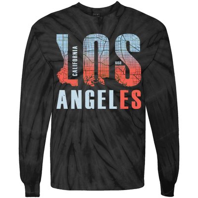 Los Angeles Vintage Emblem Tie-Dye Long Sleeve Shirt