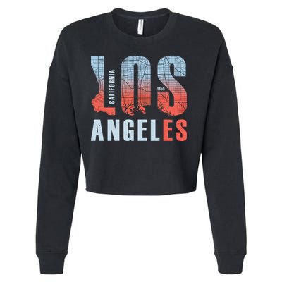Los Angeles Vintage Emblem Cropped Pullover Crew