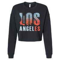 Los Angeles Vintage Emblem Cropped Pullover Crew