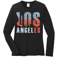 Los Angeles Vintage Emblem Ladies Long Sleeve Shirt