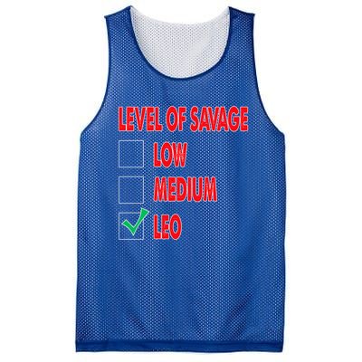 Level Of Savage Leo Astrology Cool Gift Mesh Reversible Basketball Jersey Tank