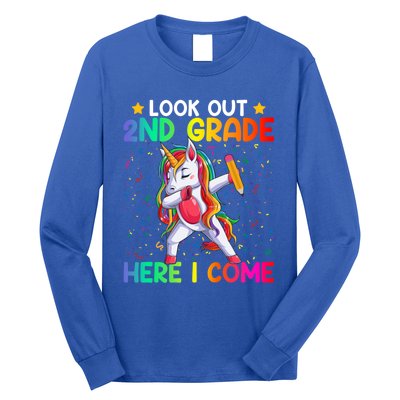 Look Out Second Grade Here I Come Unicorn Dabbing 2Nd Grader Cool Gift Long Sleeve Shirt