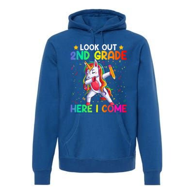 Look Out Second Grade Here I Come Unicorn Dabbing 2Nd Grader Cool Gift Premium Hoodie