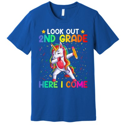 Look Out Second Grade Here I Come Unicorn Dabbing 2Nd Grader Cool Gift Premium T-Shirt