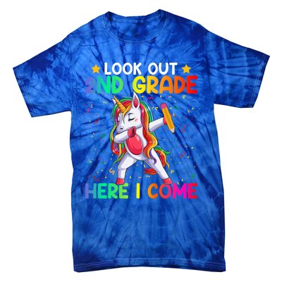 Look Out Second Grade Here I Come Unicorn Dabbing 2Nd Grader Cool Gift Tie-Dye T-Shirt