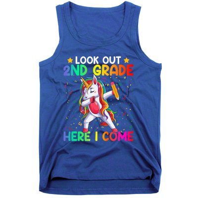 Look Out Second Grade Here I Come Unicorn Dabbing 2Nd Grader Cool Gift Tank Top