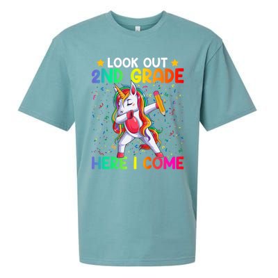 Look Out Second Grade Here I Come Unicorn Dabbing 2Nd Grader Cool Gift Sueded Cloud Jersey T-Shirt