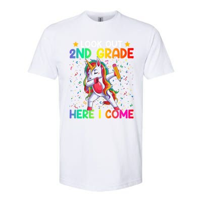 Look Out Second Grade Here I Come Unicorn Dabbing 2Nd Grader Cool Gift Softstyle® CVC T-Shirt