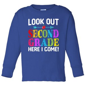 Look Out Second Grade Here I Come First Day Back To School Gift Toddler Long Sleeve Shirt