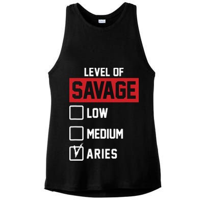 Level Of Savage Low Medium Aries Ladies PosiCharge Tri-Blend Wicking Tank