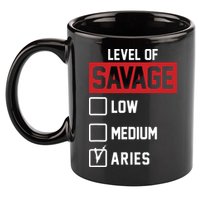 Level Of Savage Low Medium Aries 11oz C Handle Ceramic Mug