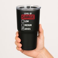 Level Of Savage Low Medium Aries Tumbler
