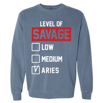 Level Of Savage Low Medium Aries Garment-Dyed Sweatshirt