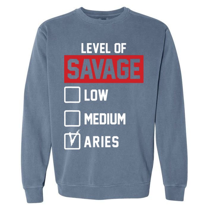 Level Of Savage Low Medium Aries Garment-Dyed Sweatshirt