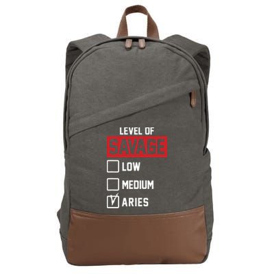 Level Of Savage Low Medium Aries Cotton Canvas Backpack