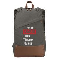 Level Of Savage Low Medium Aries Cotton Canvas Backpack