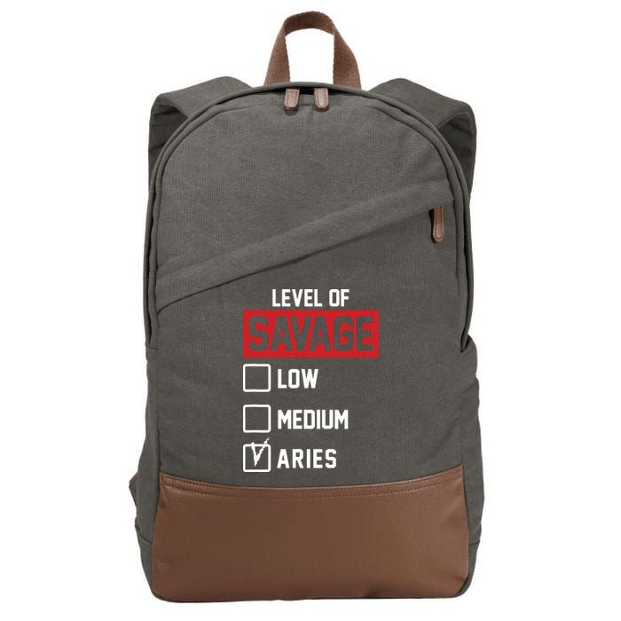 Level Of Savage Low Medium Aries Cotton Canvas Backpack