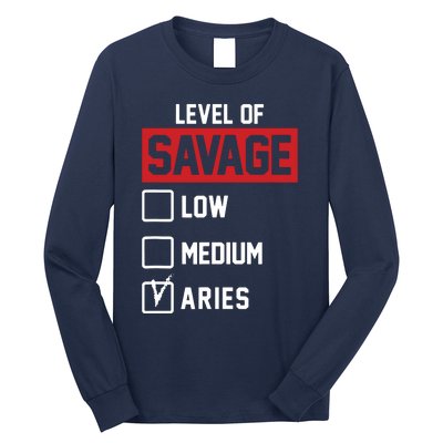 Level Of Savage Low Medium Aries Long Sleeve Shirt