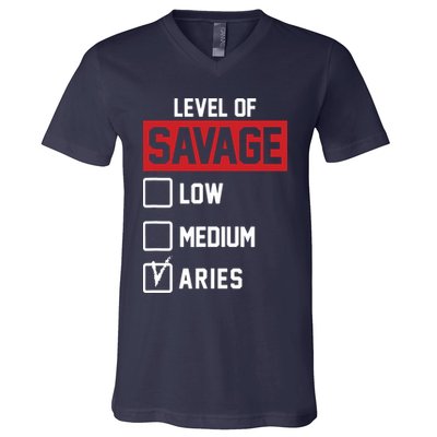 Level Of Savage Low Medium Aries V-Neck T-Shirt